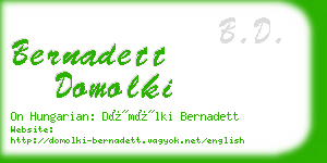 bernadett domolki business card